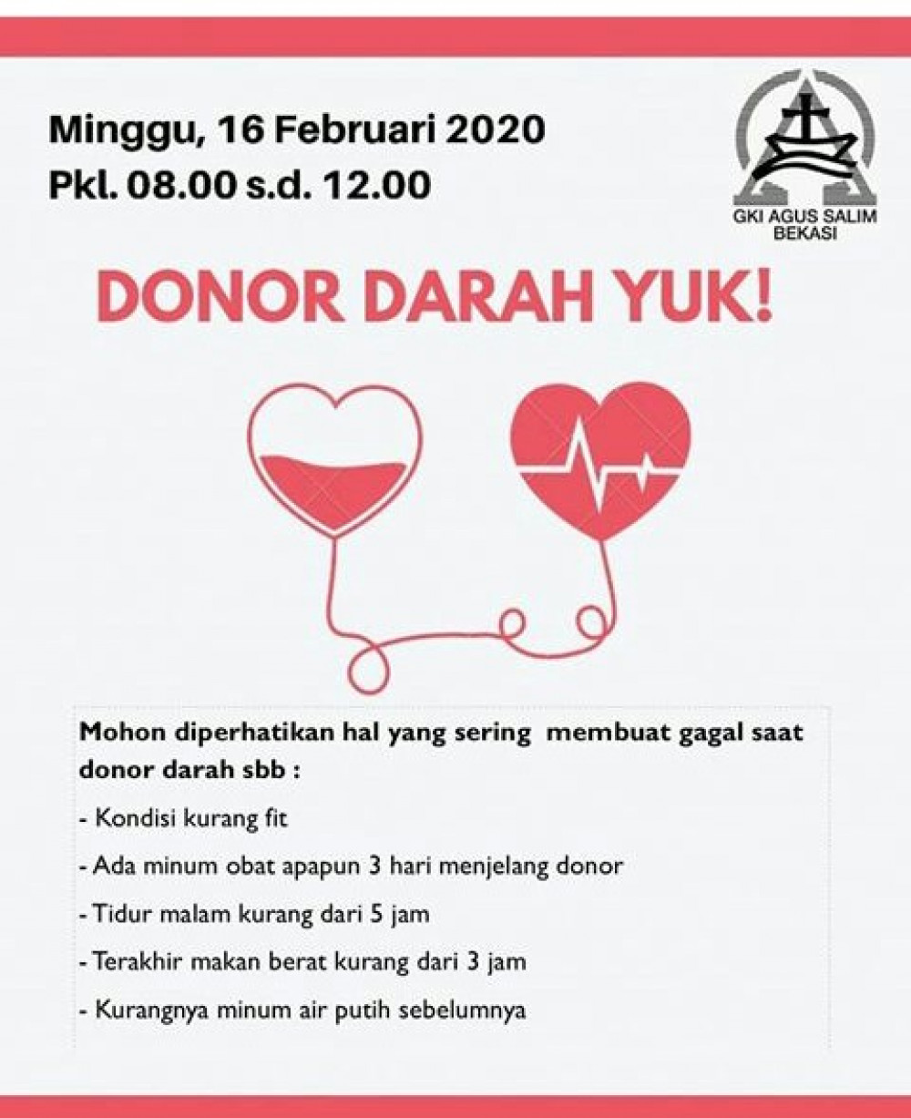 Donor Darah GKI Agus Salim Bekasi